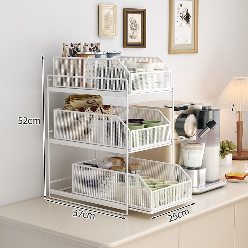 杯子收纳置物架餐边m柜咖啡杯茶杯茶具桌面水吧收纳柜抽屉防尘抽