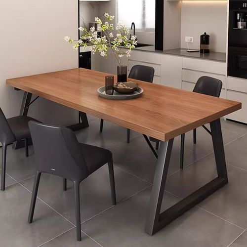 餐桌家用去客厅化大板桌长方x形吃饭桌椅组合商用小吃快餐店方桌