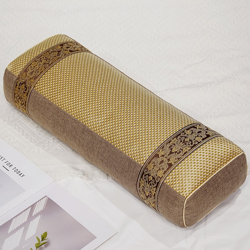 冰藤凉席枕头护i颈椎助睡眠枕芯单人长条枕睡觉专用午睡枕抱枕靠