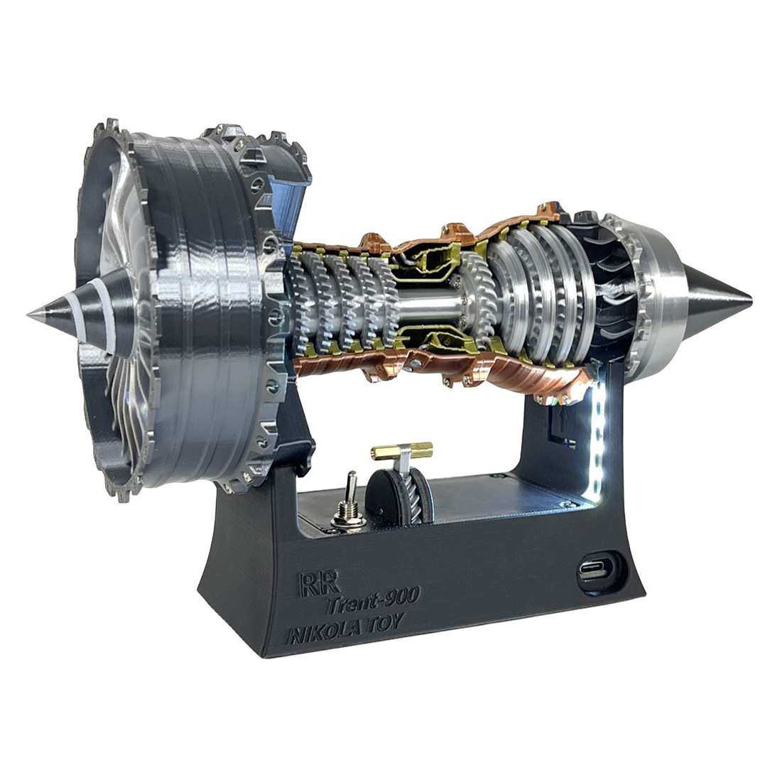 TR900航空发动机模型25cm超级涡扇电机模型飞机涡轮引擎拼装摆件