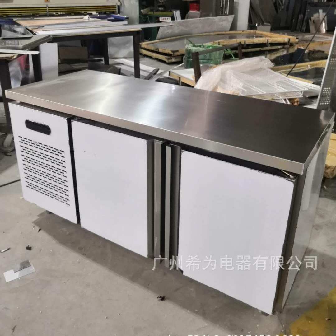 双温冰箱商用奶茶店厨房设备不锈钢操作台冷藏冷冻卧式冰柜图片