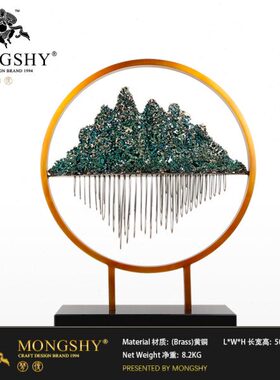 千里江家居装饰摆件乔迁开业工艺品结婚山品送礼铜摆件