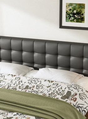 中古风床头靠垫高级感黑色床头软包E靠背垫榻榻米悬浮床大靠枕定