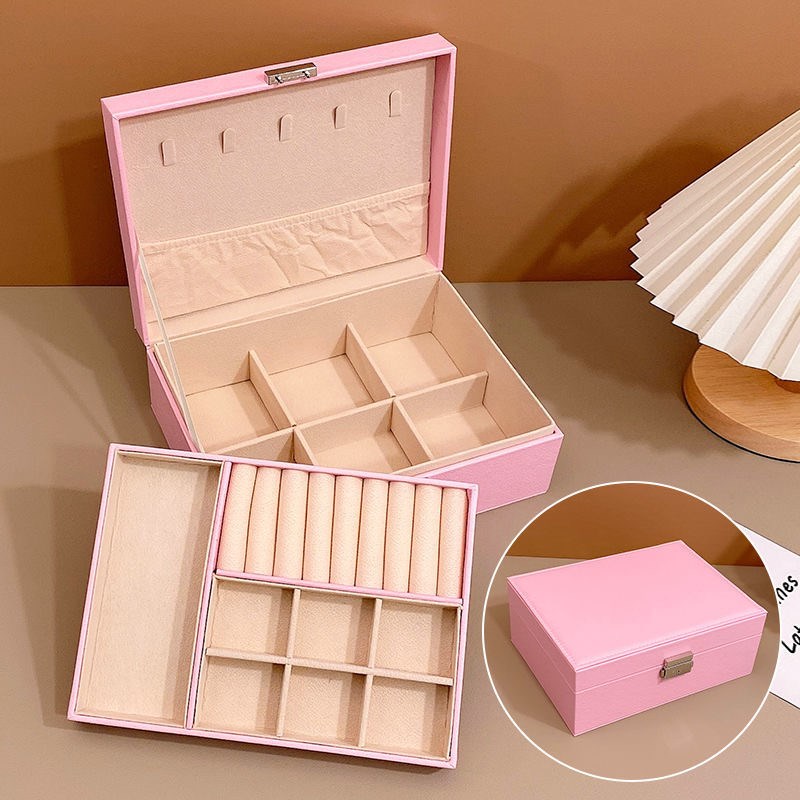 带锁绒布b首饰盒手饰首饰收纳盒结婚中国风女公主欧式高档饰品盒