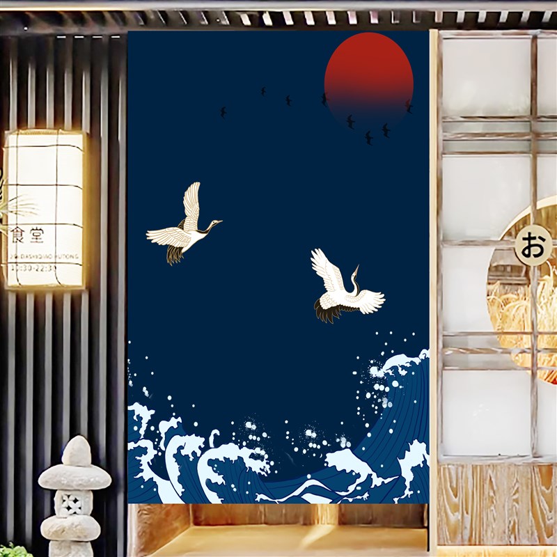 定制日式帆布门帘隔断帘卧室免打孔挂I帘厨房卫生间布艺半帘短帘