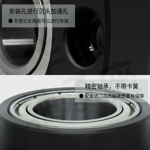 YHC双轴嵌入无卡簧对边法兰组件带座轴承BGCYB BFY21固定轴承座50