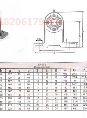 加高不锈钢轴承座 带轴承 SUCPH204 PH205 PH206 PH207 PH208防锈