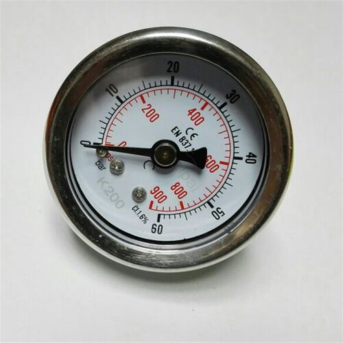40~47mm 轴向压力表 CE EN837-1 CL.1.6% 0-60bar 900psi npt1/4