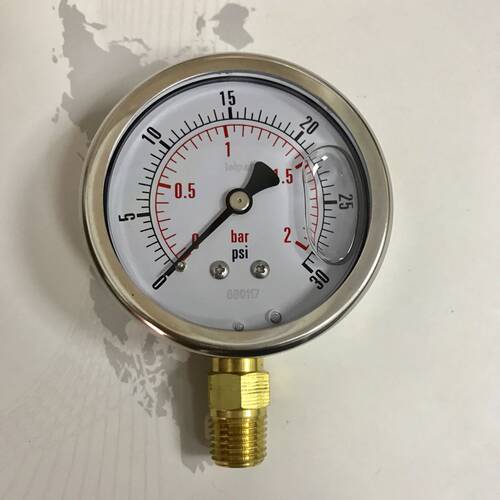 油压表 30psi 2bar 61-68mm npt1/4 压力表 径向 充液型 NY63