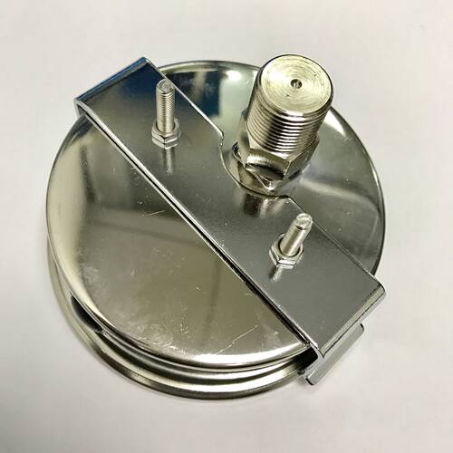 轴向压力表 带支架防震液 直径100mm 压力0.6mpa 80psi 牙m20x1.5