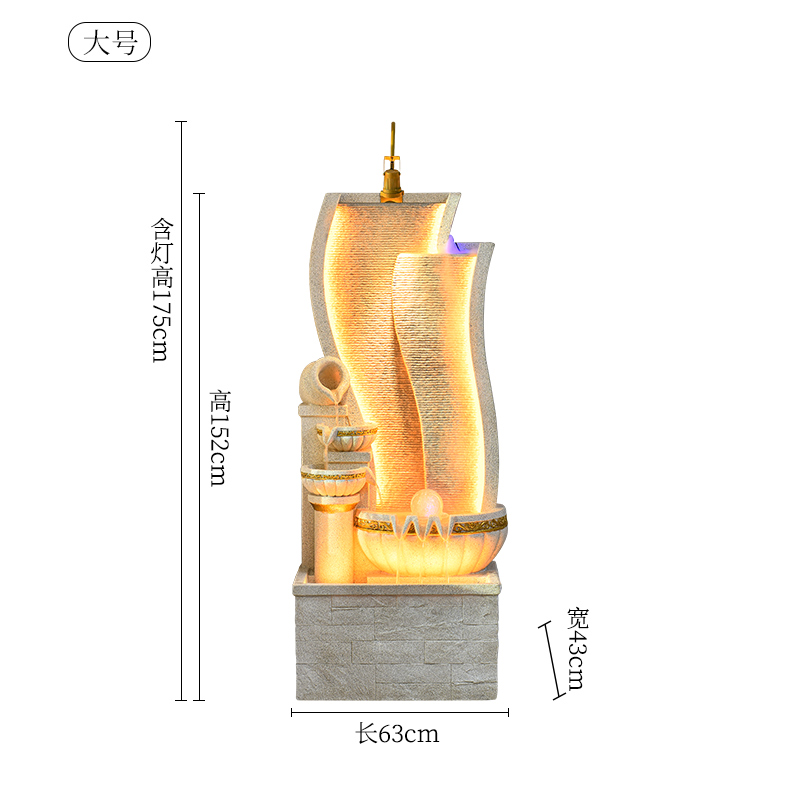 欧式流水喷泉客厅加湿器玄关落地摆件招财室M内轻奢循环水景观装