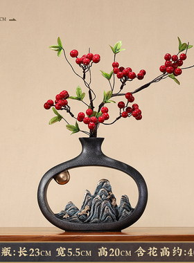 新中式博古架酒柜装饰品客厅茶几餐桌家居摆设V茶室书柜摆件