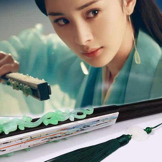 同款扇子浅」三「玉生折扇世十里定制清昆仑古风扇白桃花原版三