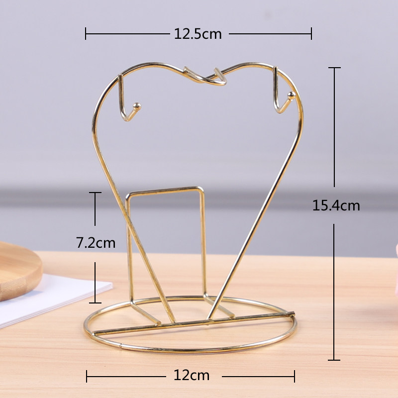 金色不锈b钢咖啡杯杯架子置物架轻奢加托盘木质北欧风格高级收纳