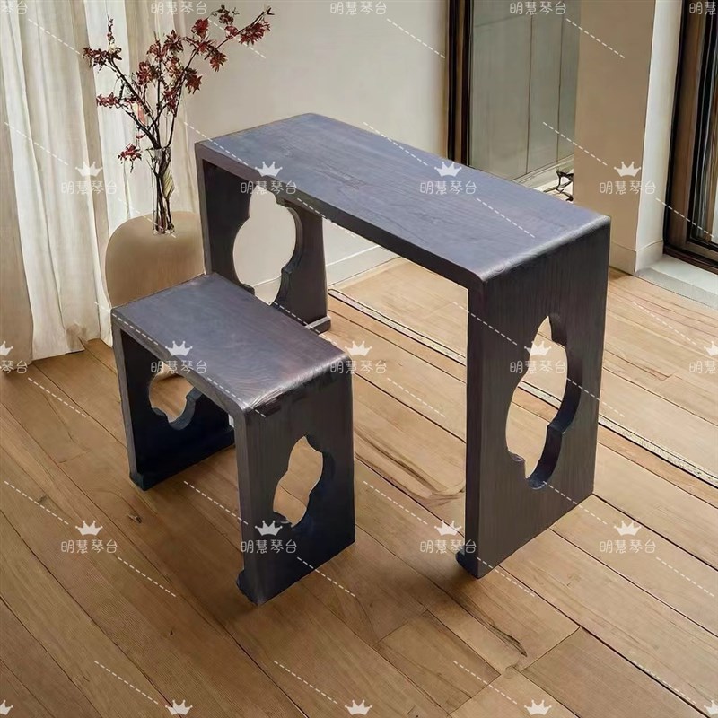 实木古琴桌凳仿古燕尾y榫琴桌新中式国学写字高档桌