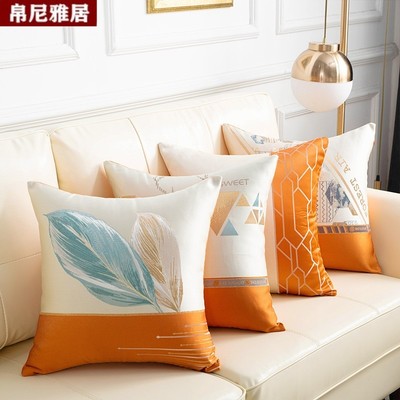 轻奢高档45x45l沙发靠垫抱枕靠背垫罩抱枕套不含芯样板房客厅靠枕
