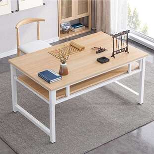 毛笔字书桌工作台子简易出租屋双人学习桌台式电脑桌长条形桌子