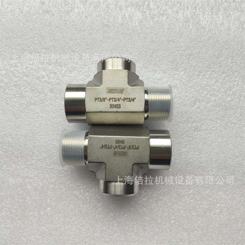 TENHEFLOW非标SUS三通PT3/4xPT3/8不锈钢T型变径转换接头