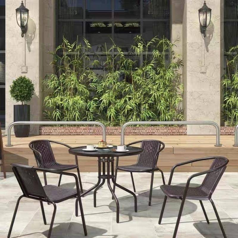 户外桌椅阳台露天椅简约奶茶店铁艺室外庭院组合家用休闲客厅现代