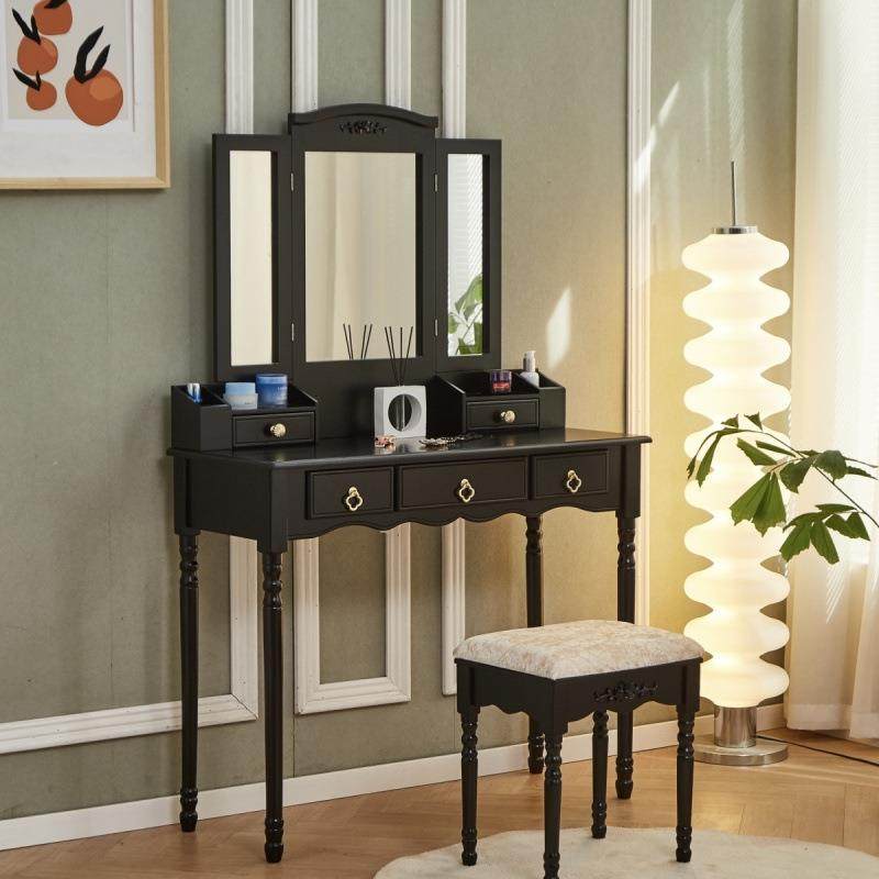 【折扣价】美式复古深色实木梳妆台带镜带凳卧室梳妆桌化妆台小户,鲜花速递/花卉仿真/绿植园艺,其它园艺用品,淘宝优惠券,粉丝福利购,淘宝优惠卷