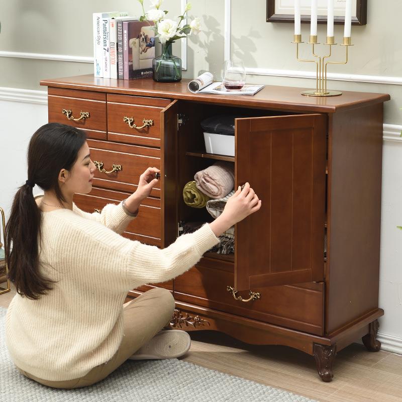 【折扣价】实木斗柜储物柜简约现代五斗橱卧室收纳柜子抽屉式客厅