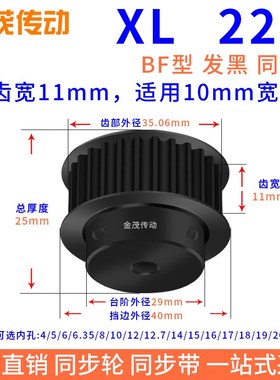 同步带轮bXL22齿钢发黑BF槽宽11内孔5 6.35 8 10 12 15 16同步轮X