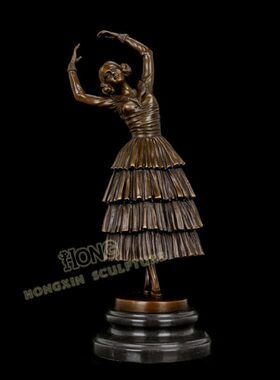 室内裙包邮样板房办公室摆件铜家居软装雕41工艺品酒店舞EP客厅A4