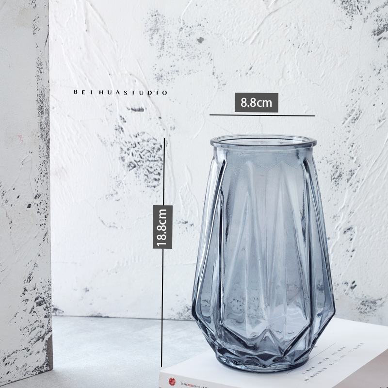 简约现代玻璃花瓶 l鲜花水培花器 客厅桌面装饰摆件插花样板房软