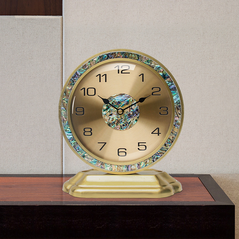 轻奢座钟家用台式钟表金属u时钟摆件客厅坐钟静音台钟桌面石英钟