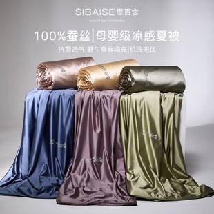 A类抗菌100%蚕m丝被可机洗水光真丝夏凉被夏季 凉感空调被夏被薄款