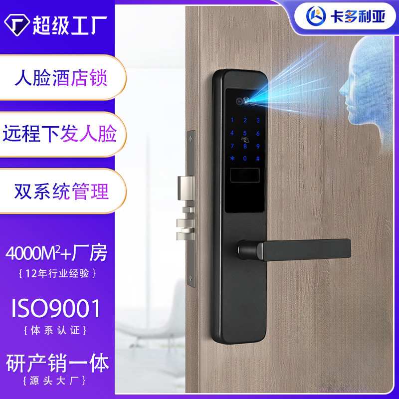 酒店人脸智能锁远程下发WIFI密码锁4G公寓民宿校园宿舍智能门锁