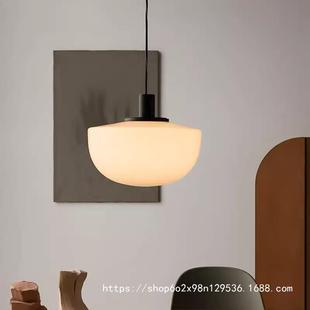 设计师简约奶白玻璃蛋糕店面包房吊灯现代餐厅单头吊灯