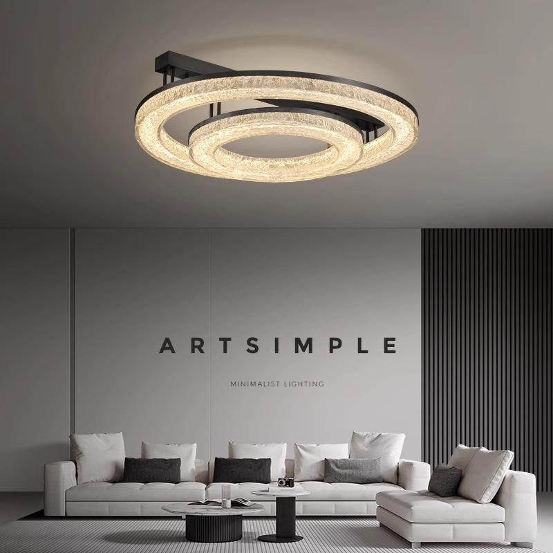 意式极简客厅灯高端设计师2025新款主卧室吸顶灯现代简约树脂吊灯