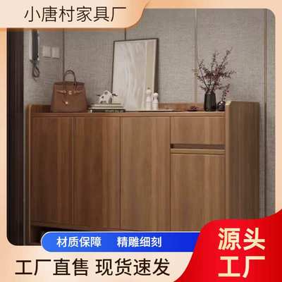实木鞋柜家用门口入户门北欧风新款阳台玄关柜收纳柜储物柜子婴儿