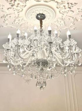 法式轻奢水晶吊灯网红复古宫廷风客厅创意个性饭厅灯大气别墅