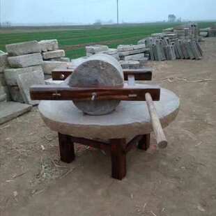 石雕石碾老石碾子老旧石器磨盘石磨老石头碾盘农村石碾子户外摆件