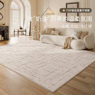 地毯客厅2025新款奶油风免洗可擦现代简约高级感沙发茶几隔音地垫
