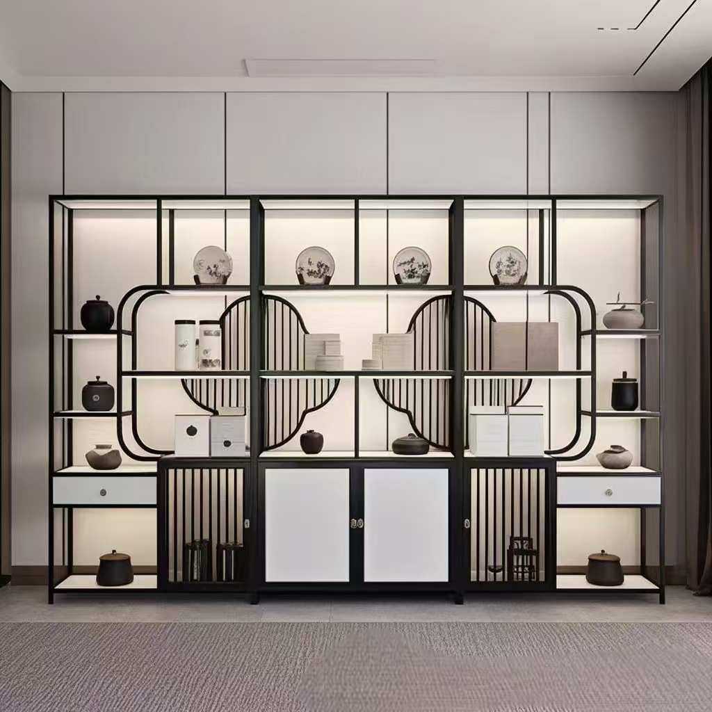 博古架简约轻奢实木铁艺中式多宝阁茶柜置物架书架摆件茶叶展示柜,模玩/动漫/周边/娃圈三坑/桌游,模型制作工具/辅料耗材,淘宝优惠券,粉丝福利购,淘宝优惠卷