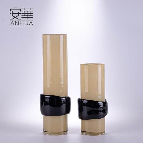 安华轻奢玻璃花瓶 创意艺术花器摆件插干花水培餐桌摆件ins风