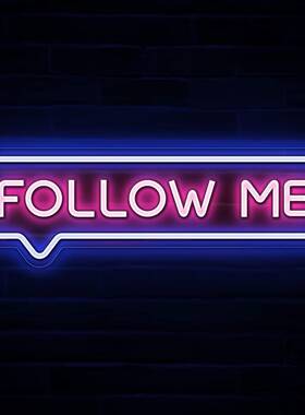 跨境FOLLOWME英文字母霓虹灯演唱会发光字招牌游戏场景装饰灯外贸