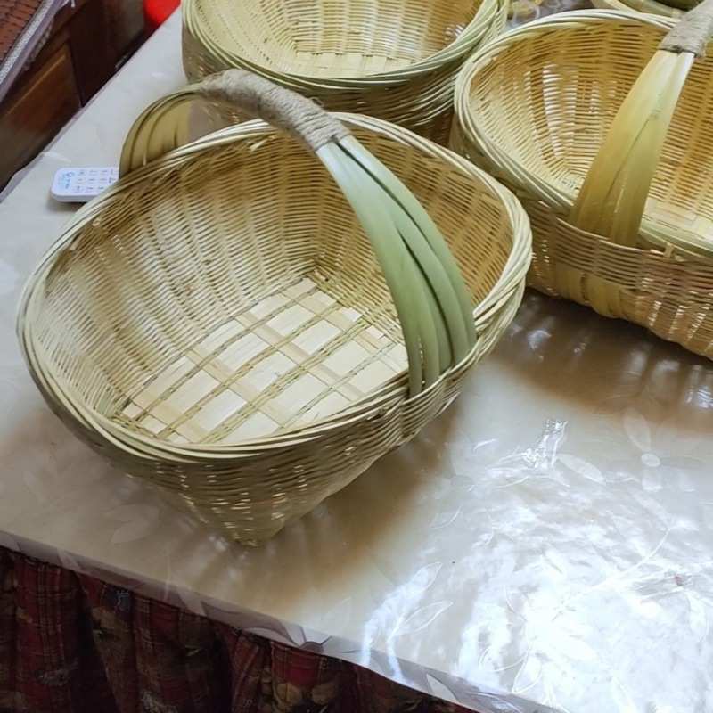 篮子竹编大号老式竹编篮子水果编织筐老式手提篮菜篮子农村装鸡蛋