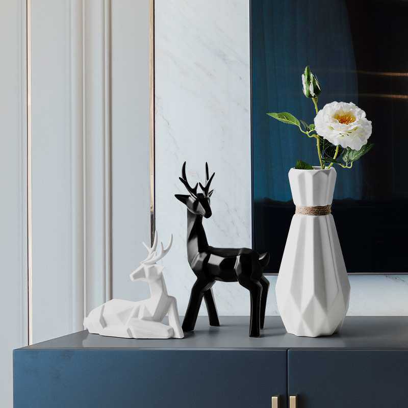 北欧陶瓷福鹿电视柜摆件简约现代花瓶家居饰品客厅轻奢酒柜装饰品,模玩/动漫/周边/娃圈三坑/桌游,模型制作工具/辅料耗材,淘宝优惠券,粉丝福利购,淘宝优惠卷