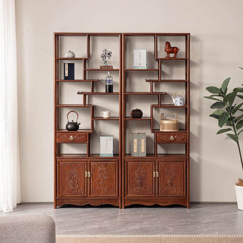 艺铭天下博古架玄关展示柜实木多宝阁新中式屏风隔断客厅置物架