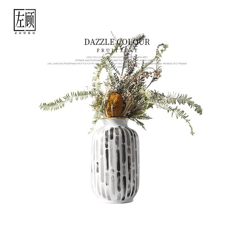 左顾新中式陶瓷花瓶摆件家居客厅样板间书房玄关柜摆设设计师软装