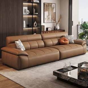 劳伦斯高靠背沙发猫爪皮真皮沙发现代简约大小户型客厅纳帕皮沙发