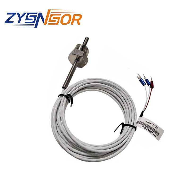 ZYSENSOR PT1000温度传感器管径6MM 管长40MM 出线4MTPFE螺纹1/2