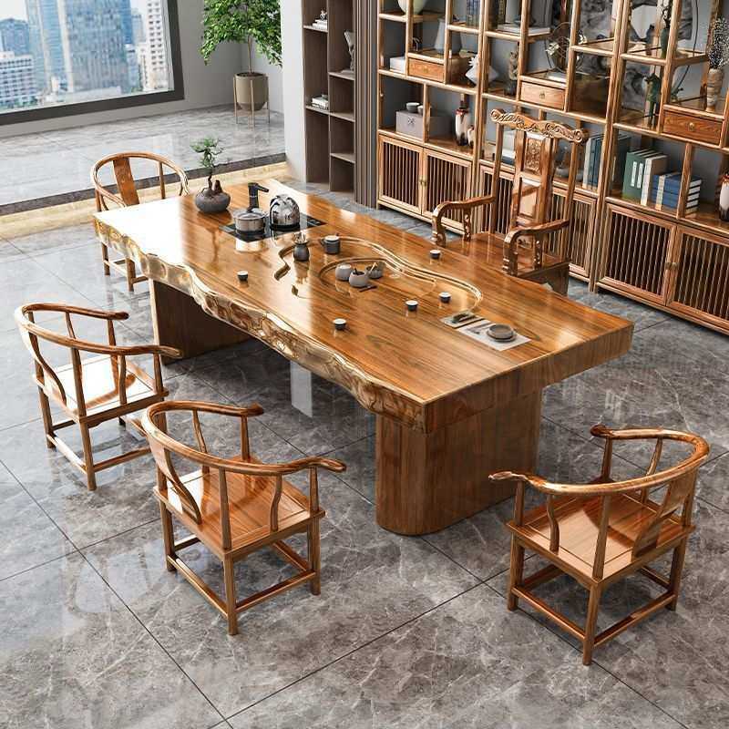实木原木整板大板茶桌椅套装组合一桌五椅新中式茶几办公室泡茶台,模玩/动漫/周边/娃圈三坑/桌游,模型制作工具/辅料耗材,淘宝优惠券,粉丝福利购,淘宝优惠卷