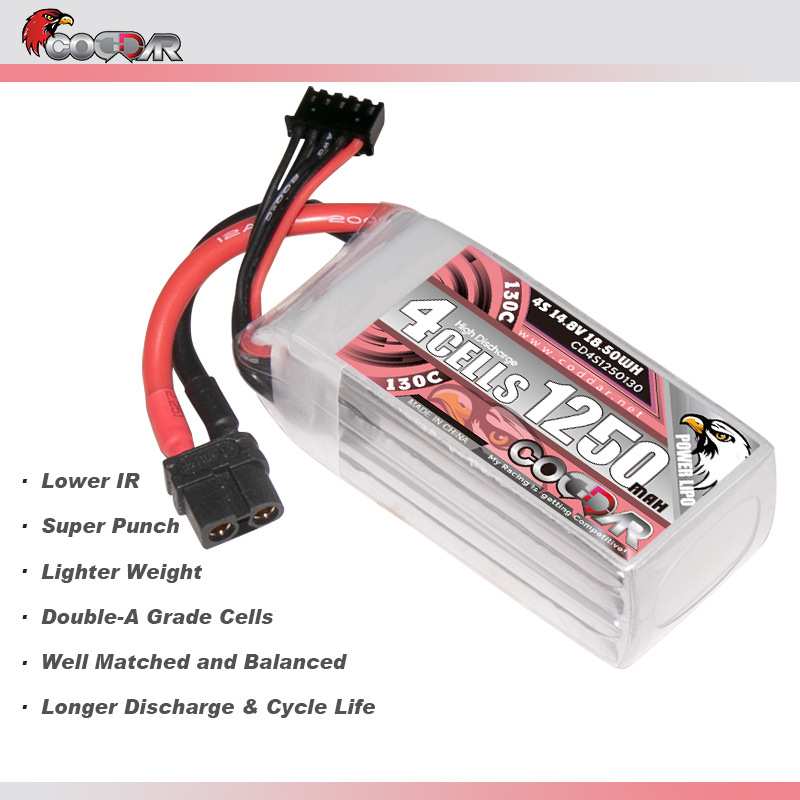 鹰氪CODDAR 1250MAH 4S 14.8V 130C竞赛花飞航模穿越机锂电池LIPO