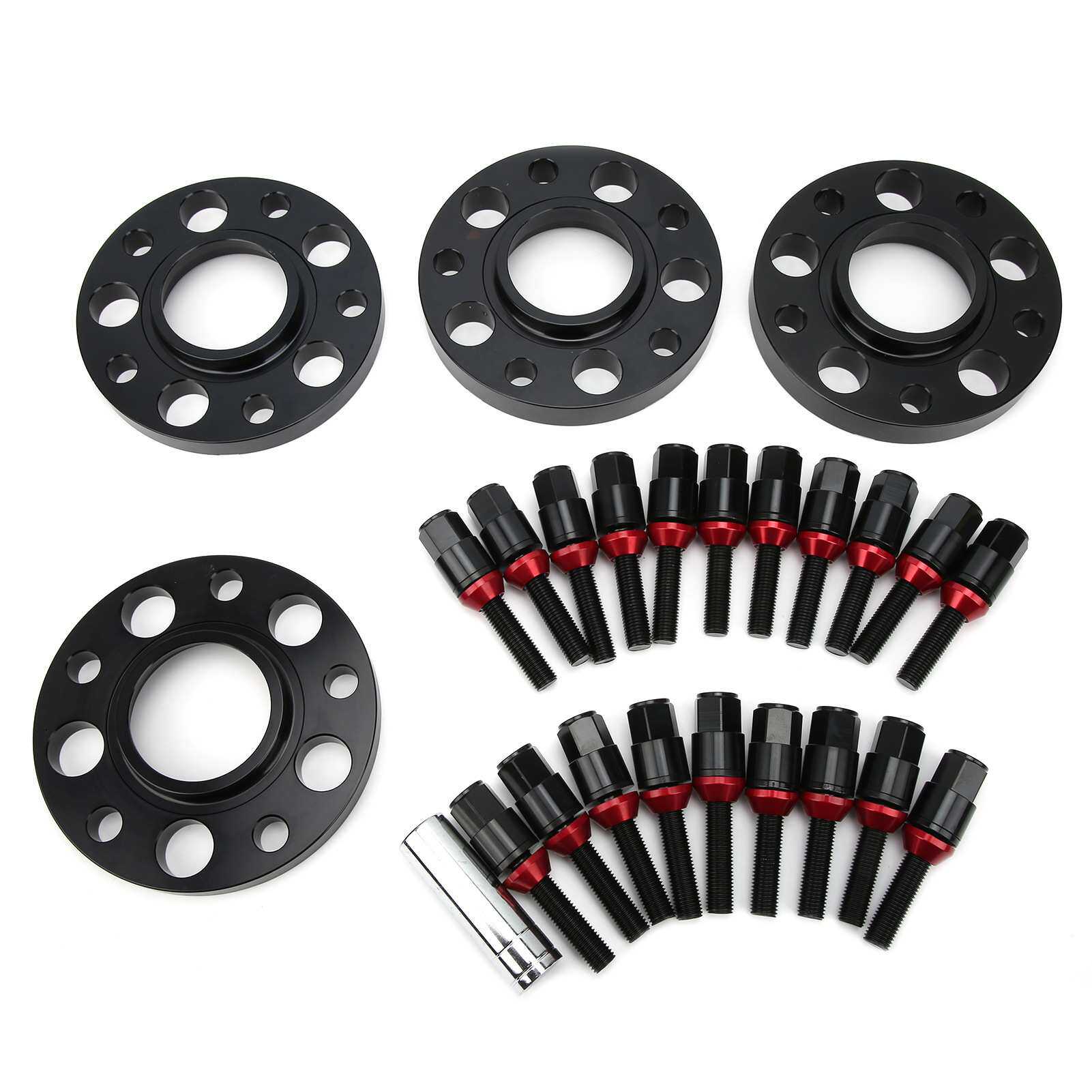 含税 适用宝马轮毂5x120 72.56mm 15mm/20mm 4只装配M12*1.5螺栓