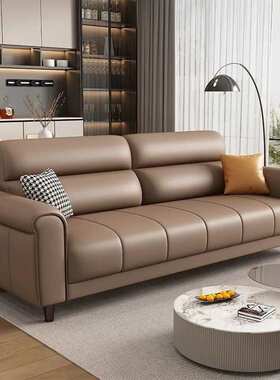 麦力士猫抓皮真皮沙发3人座北欧风整装可移动可移动沙发